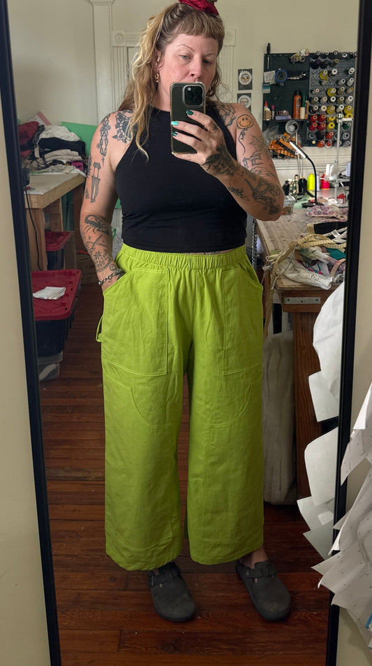 Green work pants