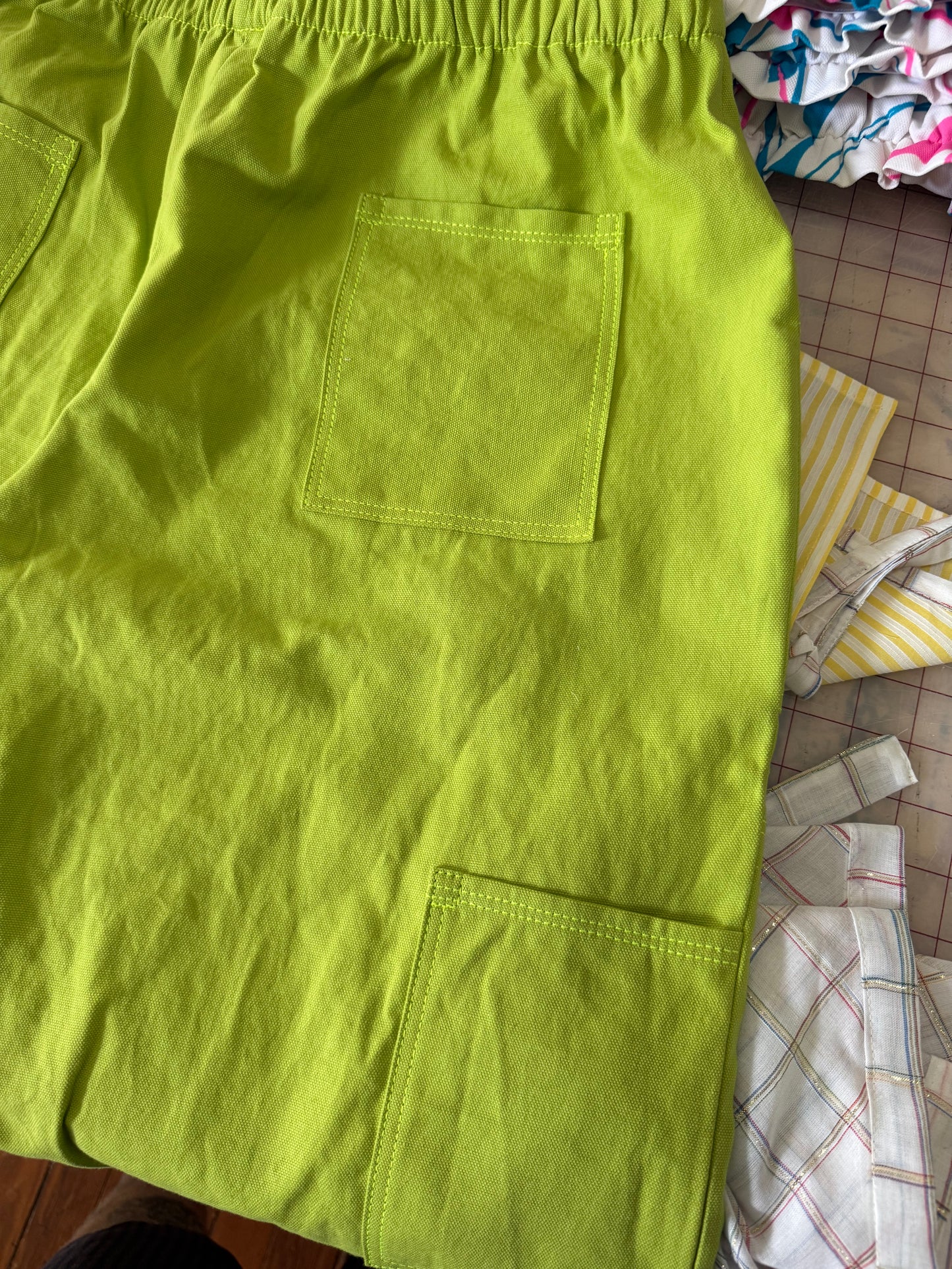Green work pants